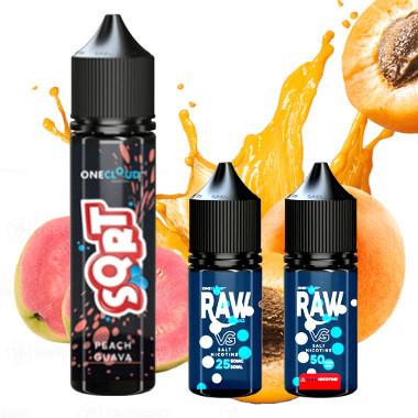 SQRT Peach guava 60ml LONGFILL + Nic salt shot