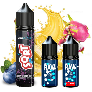 SQRT Dragon Blueberry Banana 60ml LONGFILL + Nic salt shot
