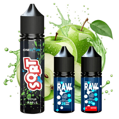 SQRT Sour Apple 60ml LONGFILL + Nic salt shot