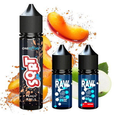 SQRT Peach Apple 60ml LONGFILL + Nic salt shot